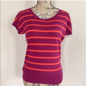 {LOFT} maroon stripe knit top {E1}